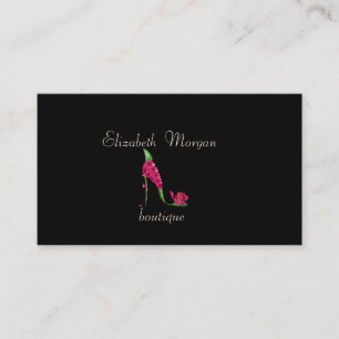 Cartão De Visita Na moda de Elegante, preto-e-calcanhar