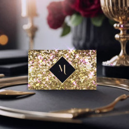 Cartão De Visita Na moda de Frame Geométrico Dourado Real