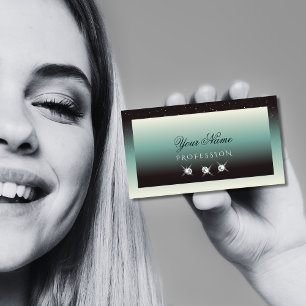 Cartão De Visita Na moda de Joias Gradientes Negras de Gradação Neg