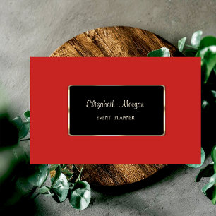Cartão De Visita Na moda de luxo elegante,Vermelho,Quadro preto
