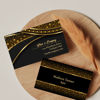 Cartão De Visita Na moda de luxo moderno Dourado