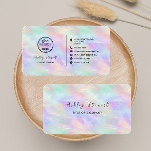 Cartão De Visita Na moda de Opal Moderno para Logotipo de Mídia Soc