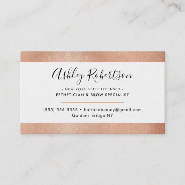 Cartão De Visita NA MODA de ouro simples e elegante MODERN MINIMAL (Frente)