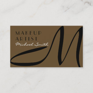 Cartão De Visita Na moda do Artista Makeup Monograma Modern Donkey 