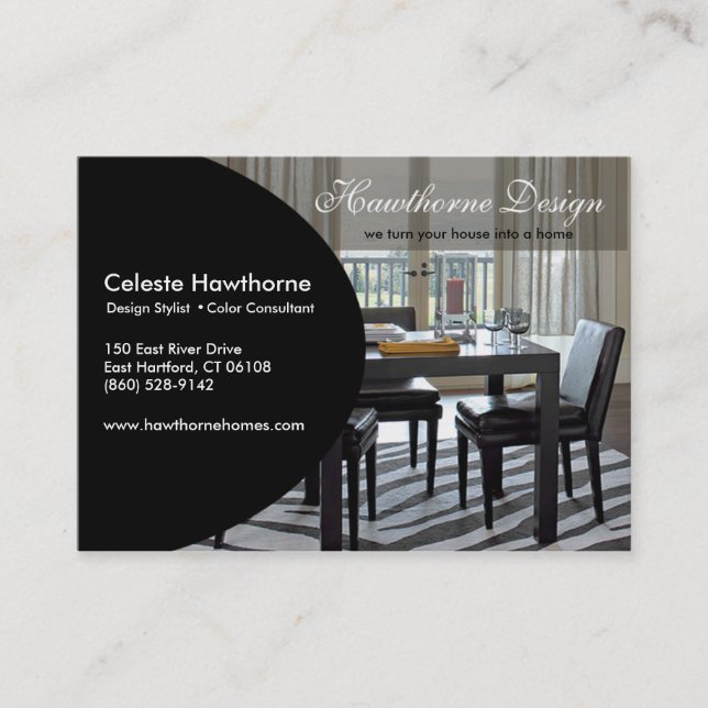 Cartão de visita na moda do perfil de Ovale (Frente)