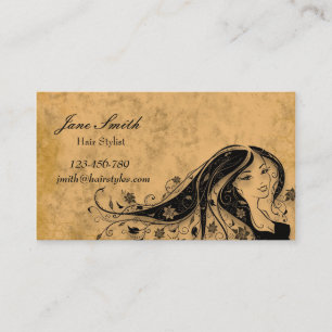 Cartão De Visita Na moda do vintage do cabeleireiro do cabeleireiro