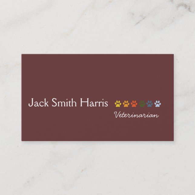 Cartão De Visita Na moda Elegante De Pet (Frente)