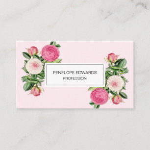 Cartão de visita na moda & elegante do rosa flora