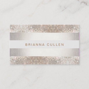 Cartão De Visita Na moda Faux Sequin Stripe Beauty and Fashion