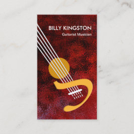 Cartão De Visita Na moda Guitarista Guitarrista Vermelho Ripple