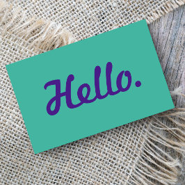 Cartão De Visita Na moda Hello Typografia Script Casual Puro