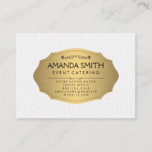 Cartão De Visita Na moda Metálico Dourado com padrão de onda sutil