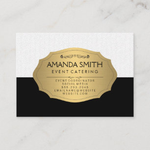 Cartão De Visita Na moda Metálico Dourado, , Padrão de onda sutil