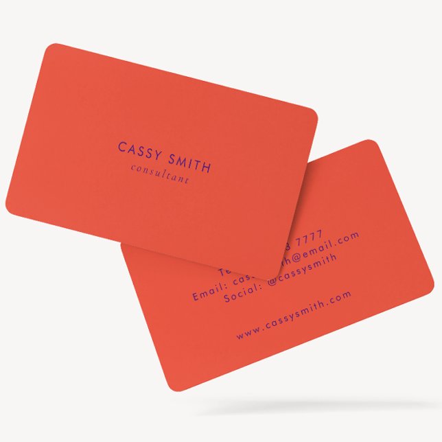 Cartão De Visita Na moda mínimo moderno - Mínimo Laranja Roxo Profi (Criador carregado)