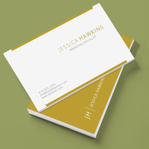 Cartão De Visita Na moda Modern Block Dourado Professional