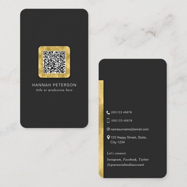 Cartão De Visita Na moda Modern QR code digitalizável em rede (Frente/Verso)
