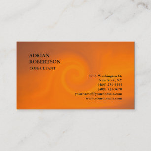 Cartão De Visita Na moda moderno alaranjado liso especial exclusivo
