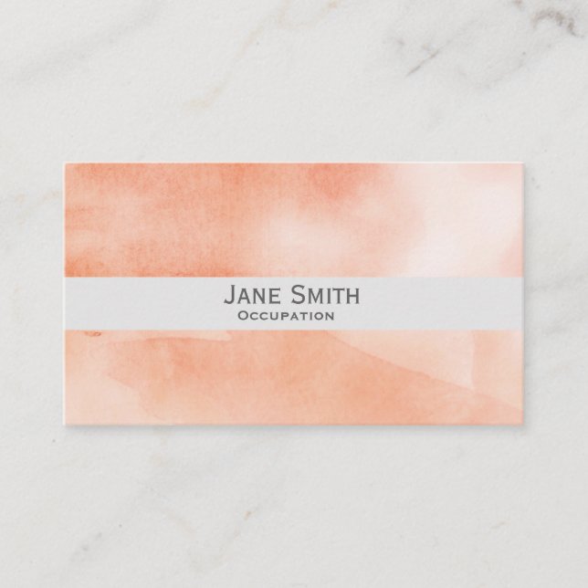 Cartão De Visita Na moda moderno de aquarela de laranja (Frente)