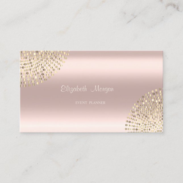 Cartão De Visita Na moda moderno elegante, simples, pontos, Rosa Do (Frente)