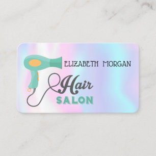 Cartão De Visita Na moda moderno,Holográfico,Secador de Cabelo,Salã