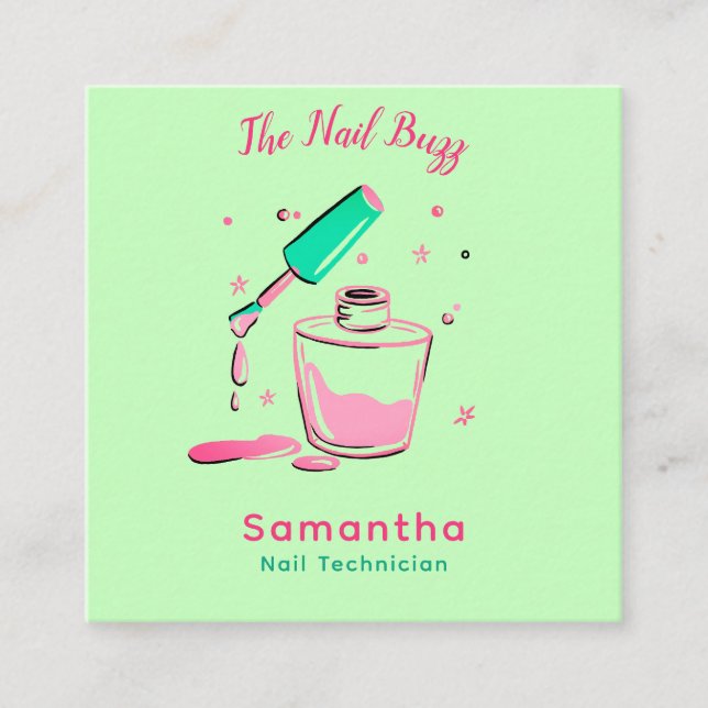 Cartão de visita na moda Nail Technician (Frente)