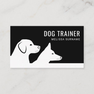 Cartão De Visita Na moda Negro e Cachorro Branco Silhuettes Cachorr