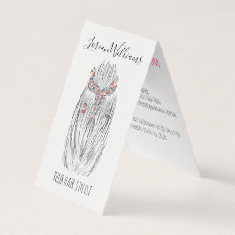 Cartão De Visita Na moda Pastel Hair Stylist Braid Hairstyle Flower