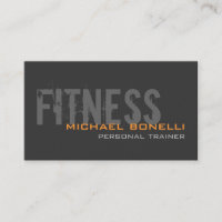 Cartão de visita na moda Pessoal Trainer Cinza Ama