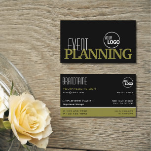 Cartão De Visita Na moda preto e verde-oliva moderno com logotipo