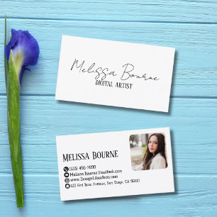 Cartão De Visita Na moda preto moderno, foto profissional