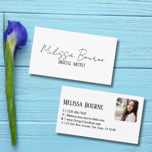 Cartão De Visita Na moda preto moderno, foto profissional