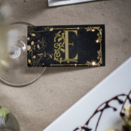 Cartão De Visita Na moda preto moderno | Profissional Dourado