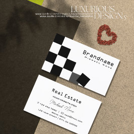 Cartão De Visita Na moda profissional de desktop preto e branco