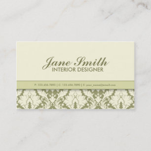 Cartão De Visita Na moda profissional moderno e elegante Damask