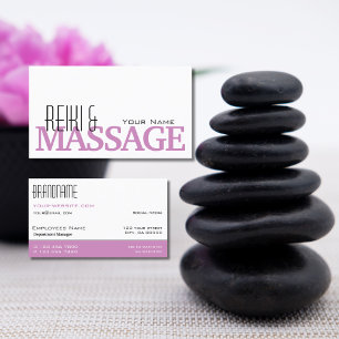 Cartão De Visita Na moda rosa branco chic simples e profissional