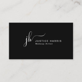 Cartão De Visita Na moda Script Monograma Modern Professional Busin