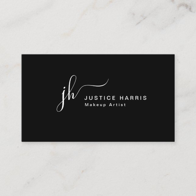 Cartão De Visita Na moda Script Monograma Modern Professional Busin (Frente)