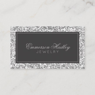 Cartão De Visita Na moda Silver Glitter Professional