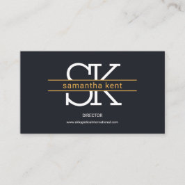 Cartão De Visita Na moda Simple Monogramas - Listra Logística