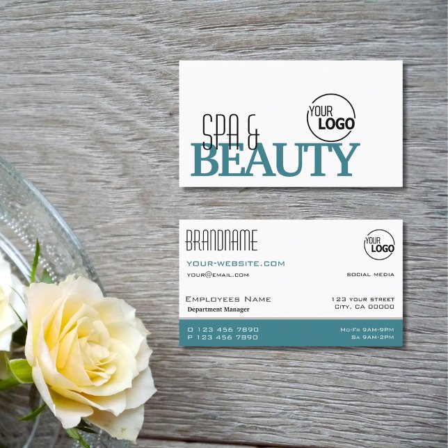 Cartão De Visita Na moda simples branco clássico e lacrimogêneo com (Criador carregado)