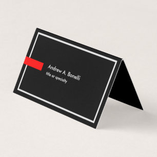 Cartão De Visita Na moda Trendy Black White Red Professional Modern