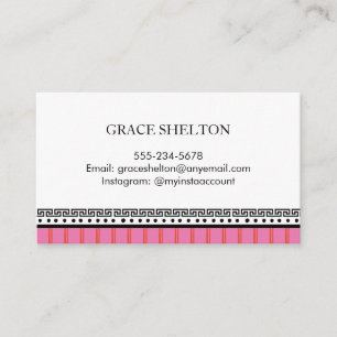 Cartão De Visita Na placa de chamada rosa