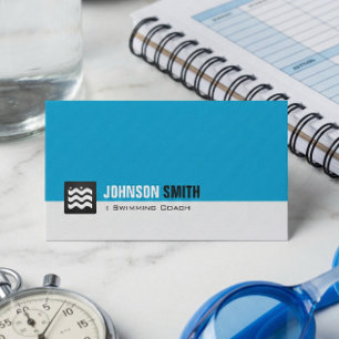 Cartão De Visita Nadador Swimmer - Azul Aqua Pessoal