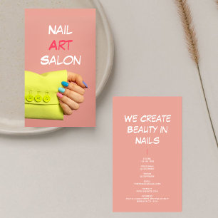 Cartão De Visita Nail Art Salon l Blush Pink Manicurist Nail Artist