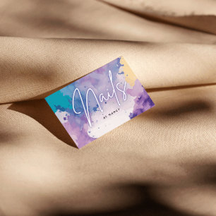 Cartão De Visita Nail Artist Nail do Watercolor Unhas