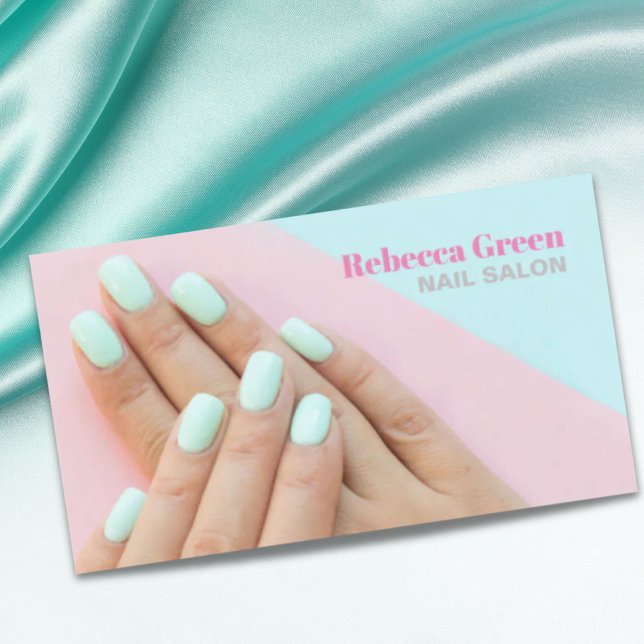 Cartão De Visita Nail Artist Nail Na moda Manicurista Moderno (Modern Stylish Manicurist Nail Artist Nail Salon Business Card)