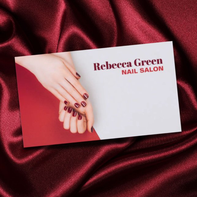 Cartão De Visita Nail Artist Nail Nail Artista da Moderna Trendy Ma (Modern Trendy Manicurist Nail Artist Nail Salon Business Card)