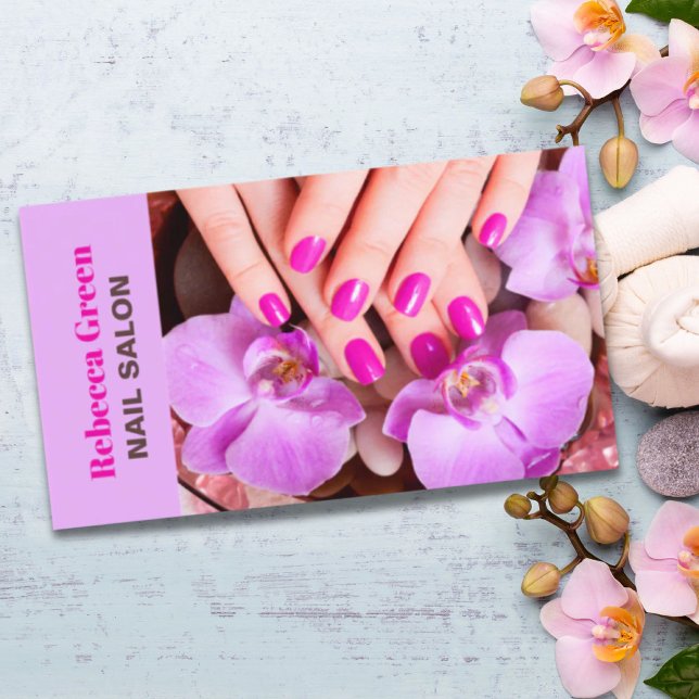 Cartão De Visita Nail Artist Nail Nail Artista Moderno e Manicurist (Modern Stylist Manicurist Nail Artist Nail Salon Business Card)