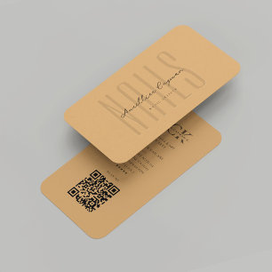 Cartão De Visita Nail Artist Nail Salon Brown Sugar Monograma