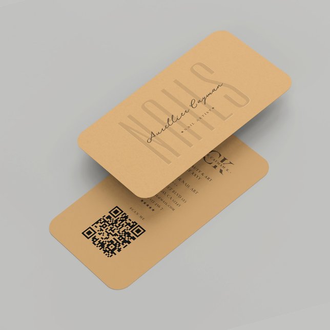 Cartão De Visita Nail Artist Nail Salon Brown Sugar Monograma (Modern Nail Artist Nail Salon Brown Sugar Monogram Business Card
)